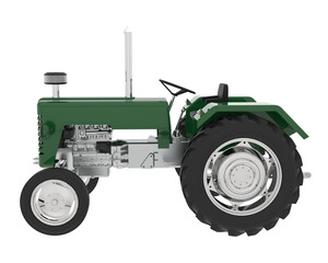 Vintage red farm tractor 3d rendering illustration high resolution transparent png image