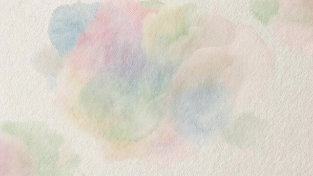 Soft Pastel Watercolor Splatters on Textured Paper Gentle Abstract Background