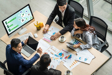 ESG environmental social governance policy for modish business to set a standard to achieve high ESG score