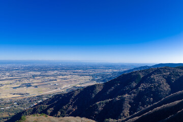 小倉山展望台から望む濃尾平野（ドローンによる空撮）