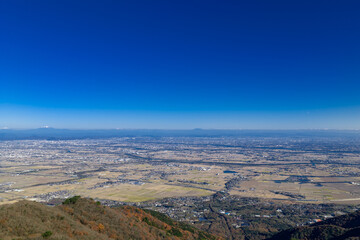 小倉山展望台から望む濃尾平野（ドローンによる空撮）