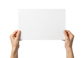 Hands holding blank paper