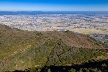 小倉山展望台から望む濃尾平野（ドローンによる空撮）