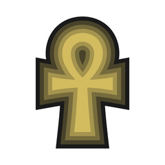 Obraz premium Gold Black Concentric Ankh Cross Symbol