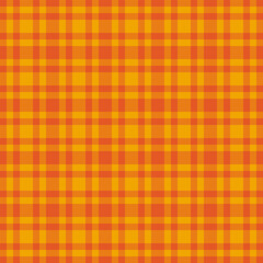 Messy textile fabric vector, diverse tartan background check. Xmas pattern plaid seamless texture in orange and bright colors.