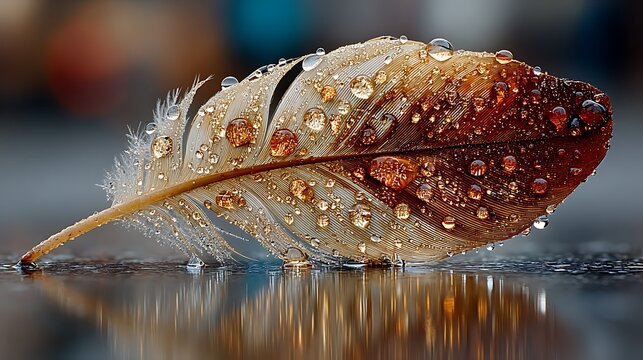 Macro delicate feather intricate barbs illustrator