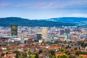 Obraz premium Zurich, Switzerland with Modern High rises 2509