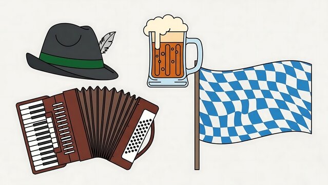 Oktoberfest celebration traditional german items.