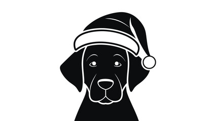 Festive dog in Santa hat for holiday cheer