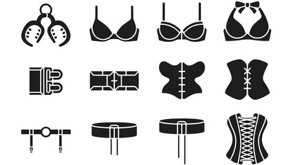 Variety of women's lingerie and corsets on display