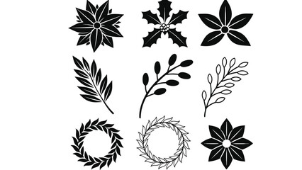 Elegant floral and leaf designs for decoration