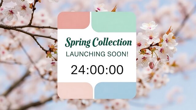 Spring collection launch announcement graphic.