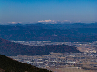 小倉山展望台から望む濃尾平野（ドローンによる空撮）