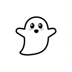 Obraz premium Cute ghost waving hello