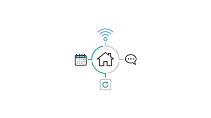 Obraz premium Smart Home Technology Connected Devices and Network.