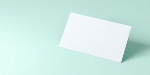 Ultra realistic single blank card on pastel background for design projects
