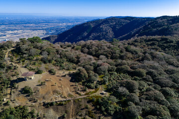 小倉山展望台から望む濃尾平野（ドローンによる空撮）