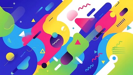 Fototapeta premium Vibrant Abstract Shapes and Colors Design.