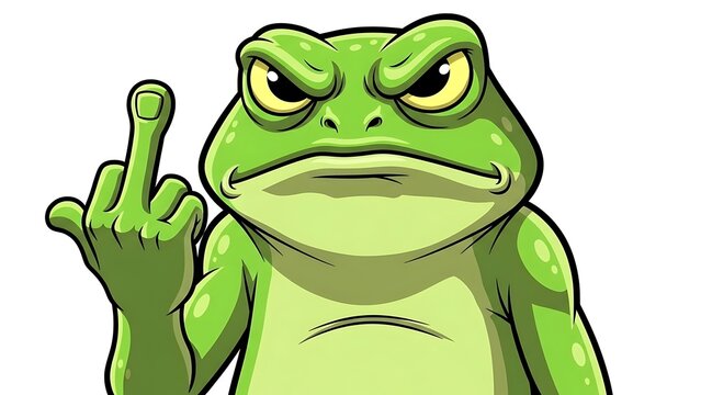 Angry frog gesturing