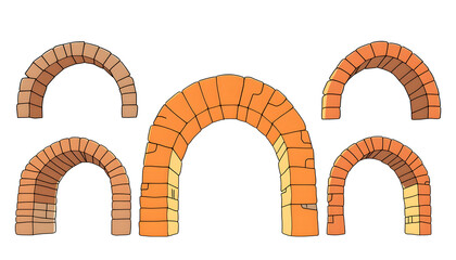 Four arches of different sizes are shown in a row