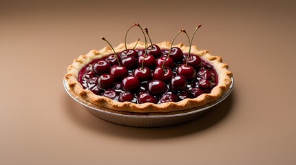 Cheery pie on a plate
