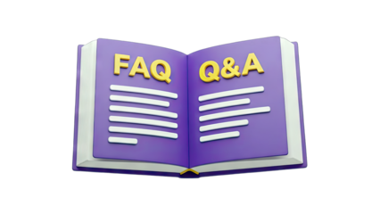 FAQ and Q&A Book Illustration on White Background