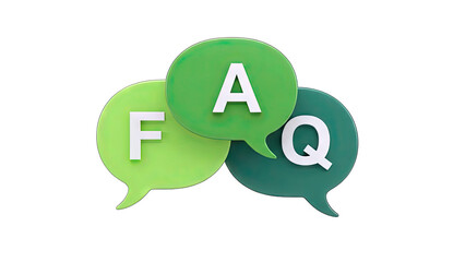 FAQ Concept: Speech Bubbles with Letters on White