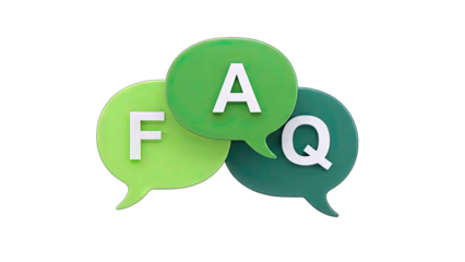 FAQ Concept: Speech Bubbles with Letters on White