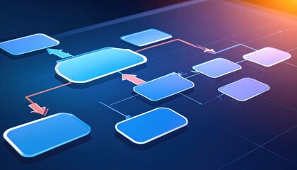 Flowchart Diagram on Screen - Visualizing Processes and Data.