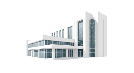 Sleek modern white building with glass windows, representing corporate architecture and innovation.