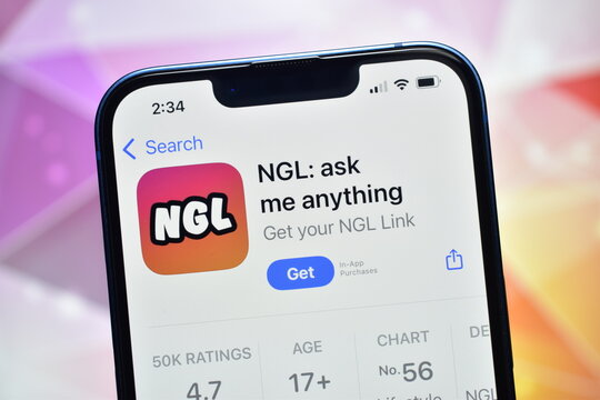 20 december, 2025 new delhi, india :- NGL social media app display