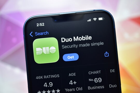 20 december, 2025 new delhi, india :- Duo Mobile 2FA security app on mobile screen