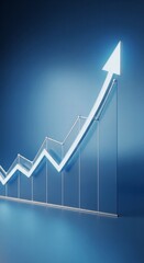 Business graph with arrow