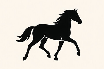 Obraz premium Running horse silhouette isolated on transparent background
