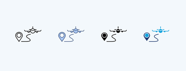Air Route Multiple Icon Illustration Vector © Siti