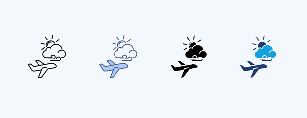 Aviation Weather Multiple Icon Illustration Vector © Siti