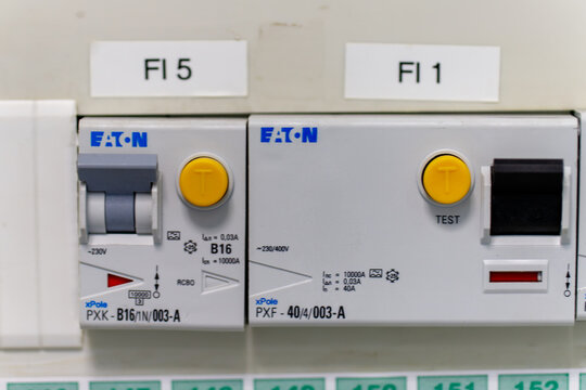 Eaton circuit breakers protecting electrical panel system