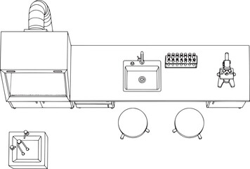 An overhead view of a sterile, modern laboratory featuring advanced equipment and supplies, showcasing the precision and innovation of scientific research.