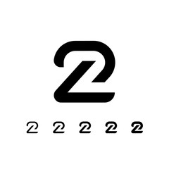 Number 2, digital numeral two, including set of five different cyber numbers, vector illustration 10EPS