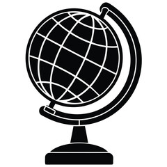 Globe stand silhouette world earth icon vector illustration