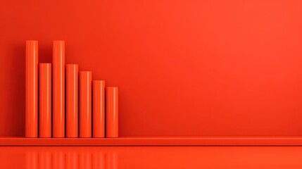 Rising economic growth indicated by red-orange bar chart business environment data visualization graphical representation