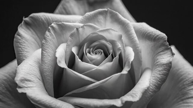 Close-up Black and White Rose Macro Photography.