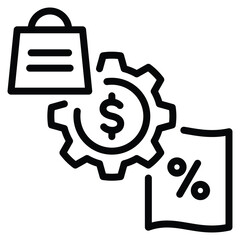 Value-Added Tax Icon Line Vector Illustration