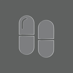 Medical Capsule Pills Icon Line Style