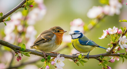 blue tit on branch