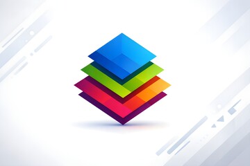 Creative geometric logo using stacked, squares modern start-up identity 