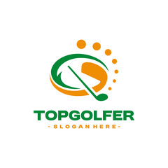 Letter G for Golf Sports Logo Design Vector