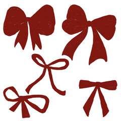 set of red bows