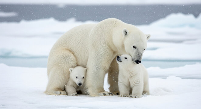 polar bear in the snow