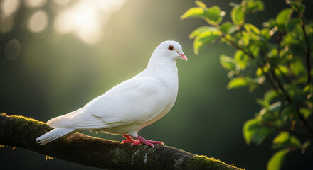Obraz premium white dove on a branch